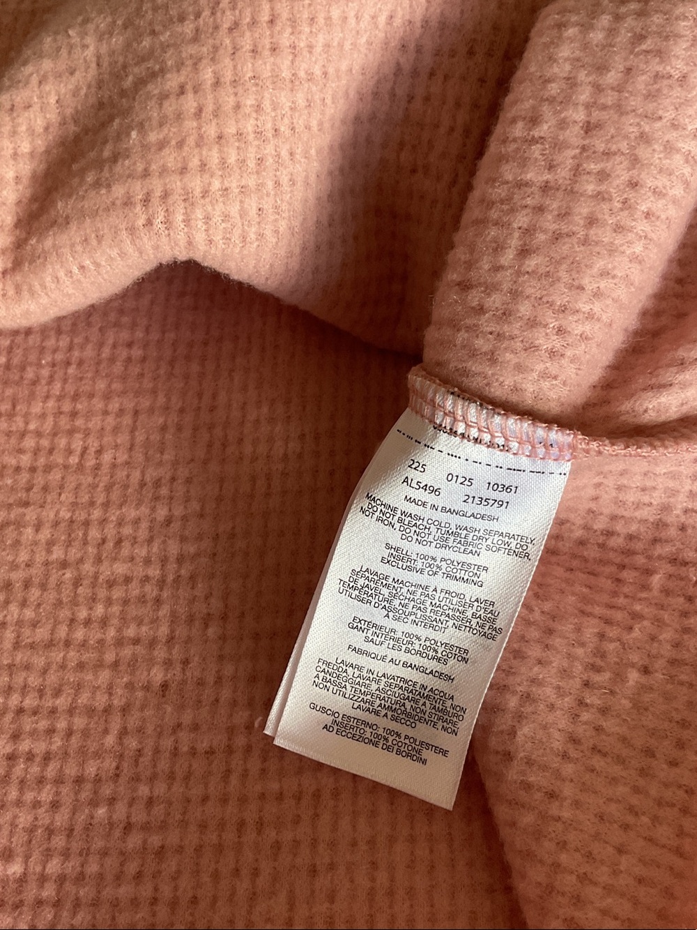 Women's Utility Waffle Pullover Jacket in Dusty Pink - Picture 5 of 5